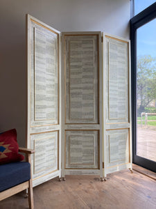 DOILLON Handmade wooden Folding Screen Room Divider dressed in French