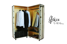 GRACE Wardrobe Cabinet Trunk Vintage Style Furniture, steamer trunk cabinet wardrobe desk, AM Florence, AMFlorence