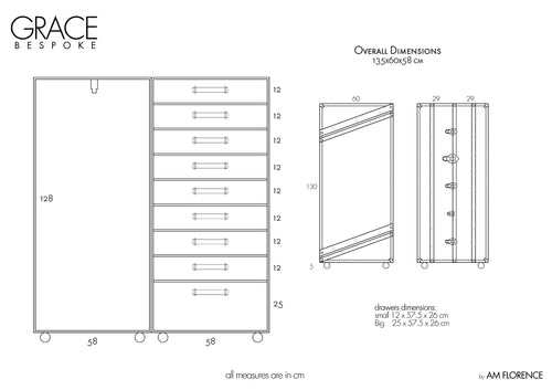 RESERVED to DELA | Bespoke GRACE Wardrobe Cabinet Trunk Vintage Style Furniture