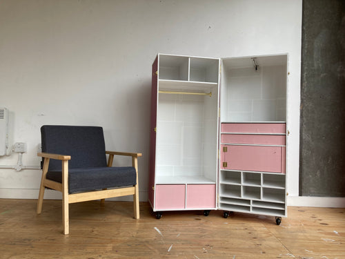 GRACE PINK kids Wardrobe Cabinet Trunk Vintage Style Furniture