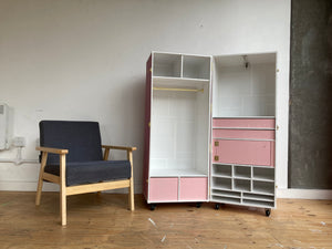 GRACE PINK kids Wardrobe Cabinet Trunk Vintage Style Furniture