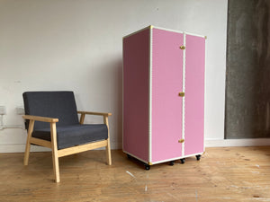 GRACE PINK kids Wardrobe Cabinet Trunk Vintage Style Furniture