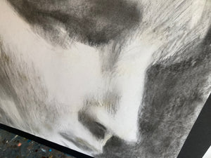 Vegas Elvis | Original charcoal and white pastel large Artwork by Trish Wylie
