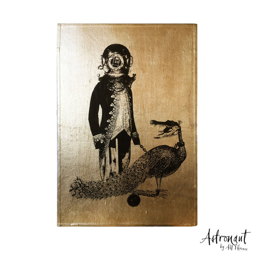 ASTRONAUT A4 neo victorian art victoriana imagery gold gilded artwork retro surreal home decor portraits by amflorence