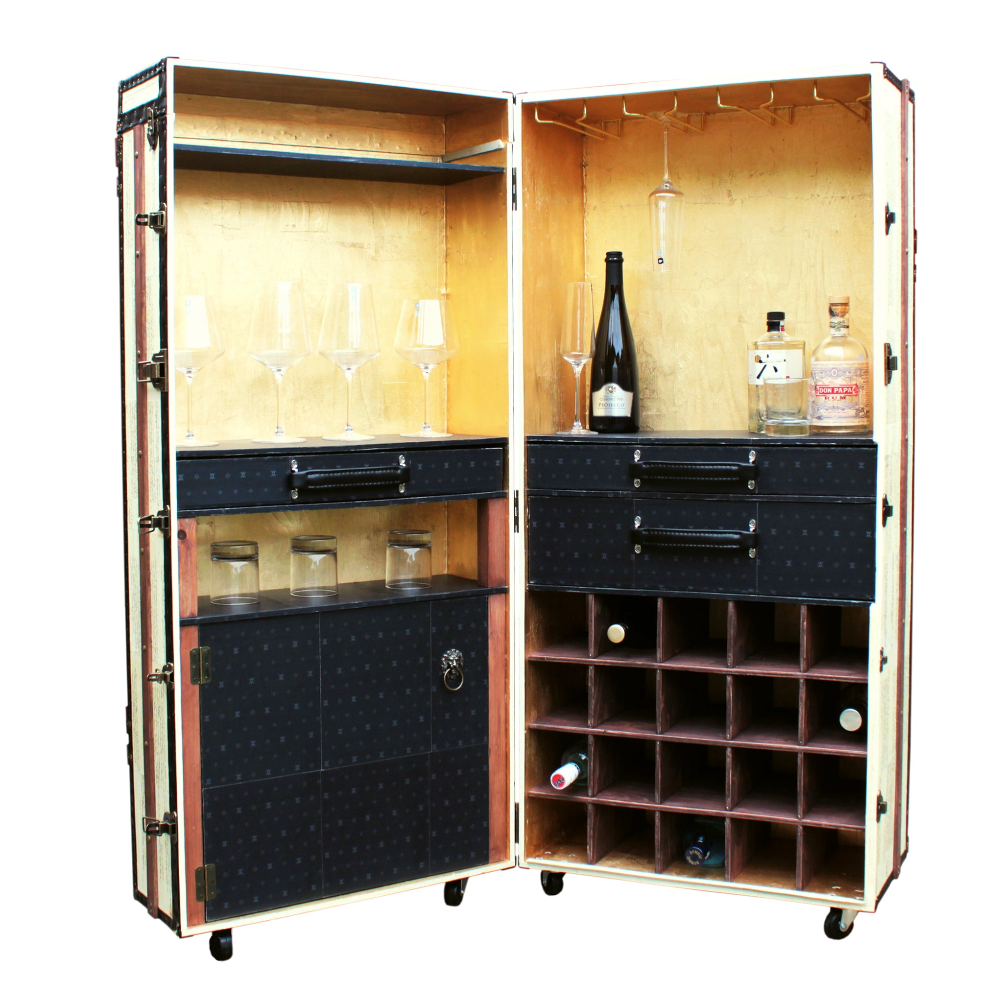 FRANK Liquor Wine Cabinet Steamer Trunk – AMFlorence