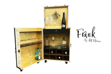 FRANK small portable liquor wine cabinet steamer trunk cocktail bar storage vintage style furniture by amflorence