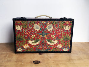 LENNON strawberry thief suitcase vintage style luggage made in London by amflorence front