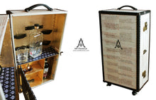 LENNON Portable Bar Liquor Cabinet Suitcase Vintage Style Luggage, luggage suitcase hard-sided storage, AM Florence, AMFlorence