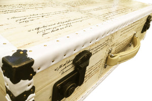 LENNON (white edition) Vintage Style Suitcase Hard Sided Luggage, luggage suitcase hard-sided storage, AM Florence, AMFlorence