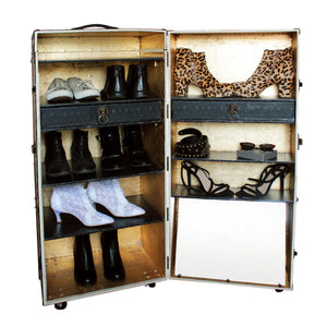 MONROE vintage old-fashioned wardrobe steamer trunk cabinet shoe rack storage furniture by amflorence