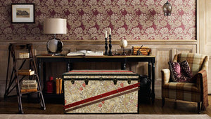 MORRIS Wallpaper Coffee Table Steamer Trunk: Morris GLBB, Furniture Steamer Trunk Coffee Table Storage Chest, AM Florence, AMFlorence