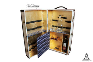 LENNON Portable Bar Liquor Cabinet Suitcase Vintage Style Luggage, luggage suitcase hard-sided storage, AM Florence, AMFlorence