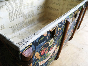 William Morris Strawberry Thief Steamer Trunk Coffee Table Upcycled Vintage furniture made in London by amflorence