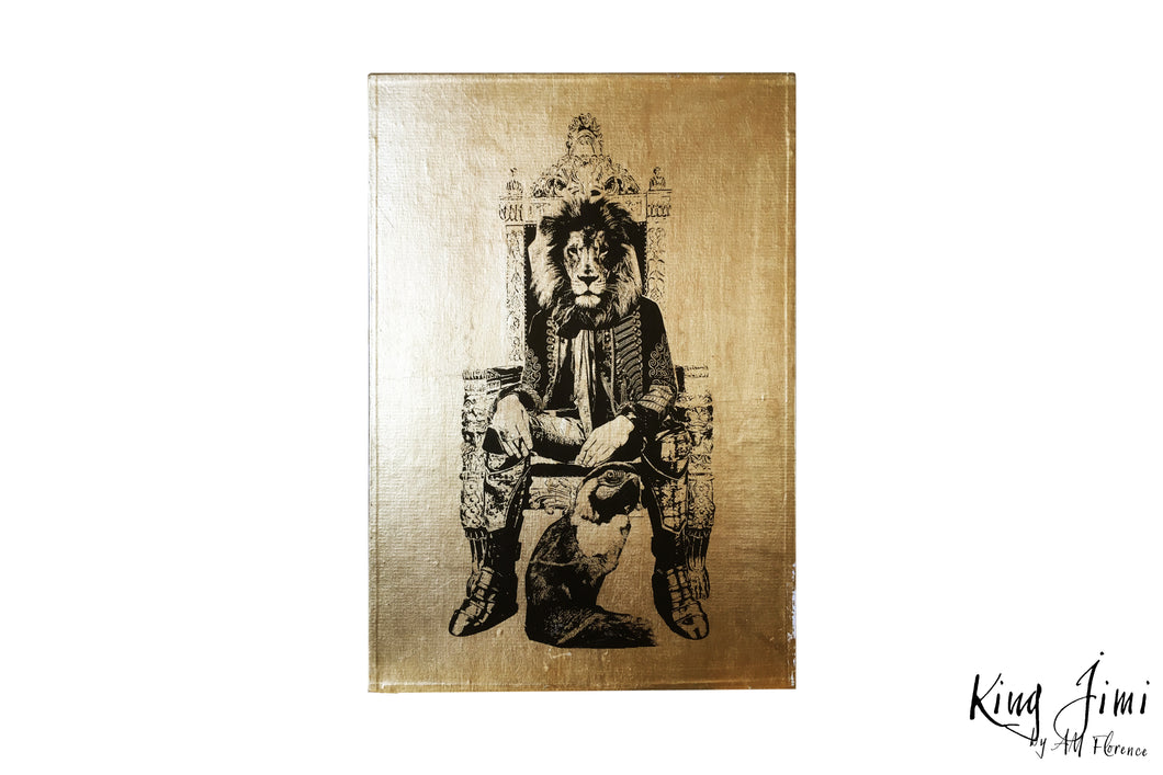 DEER LADY - Big Size Gilded Animal Art Print Picture Handmade Home Decor, print picture gilded home decor art, AMFlorence, AMFlorence